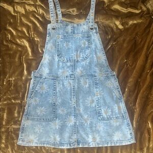 Cat & Jack Blue Floral Denim Overalls